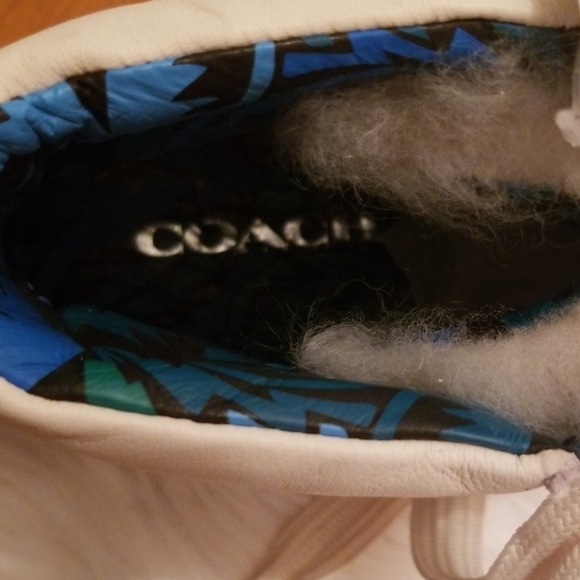 Nwt Coach Shearling Pointed Toe High Top Sneakers - Picture 6 of 8